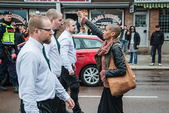 woman protesting