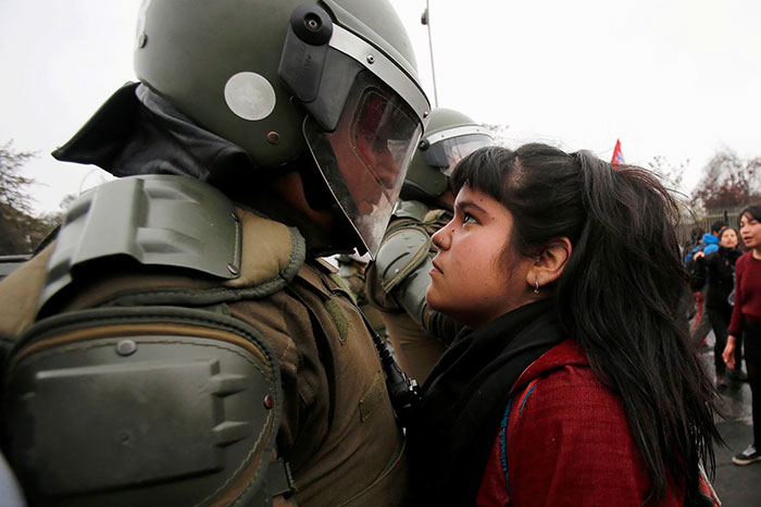 woman protesting