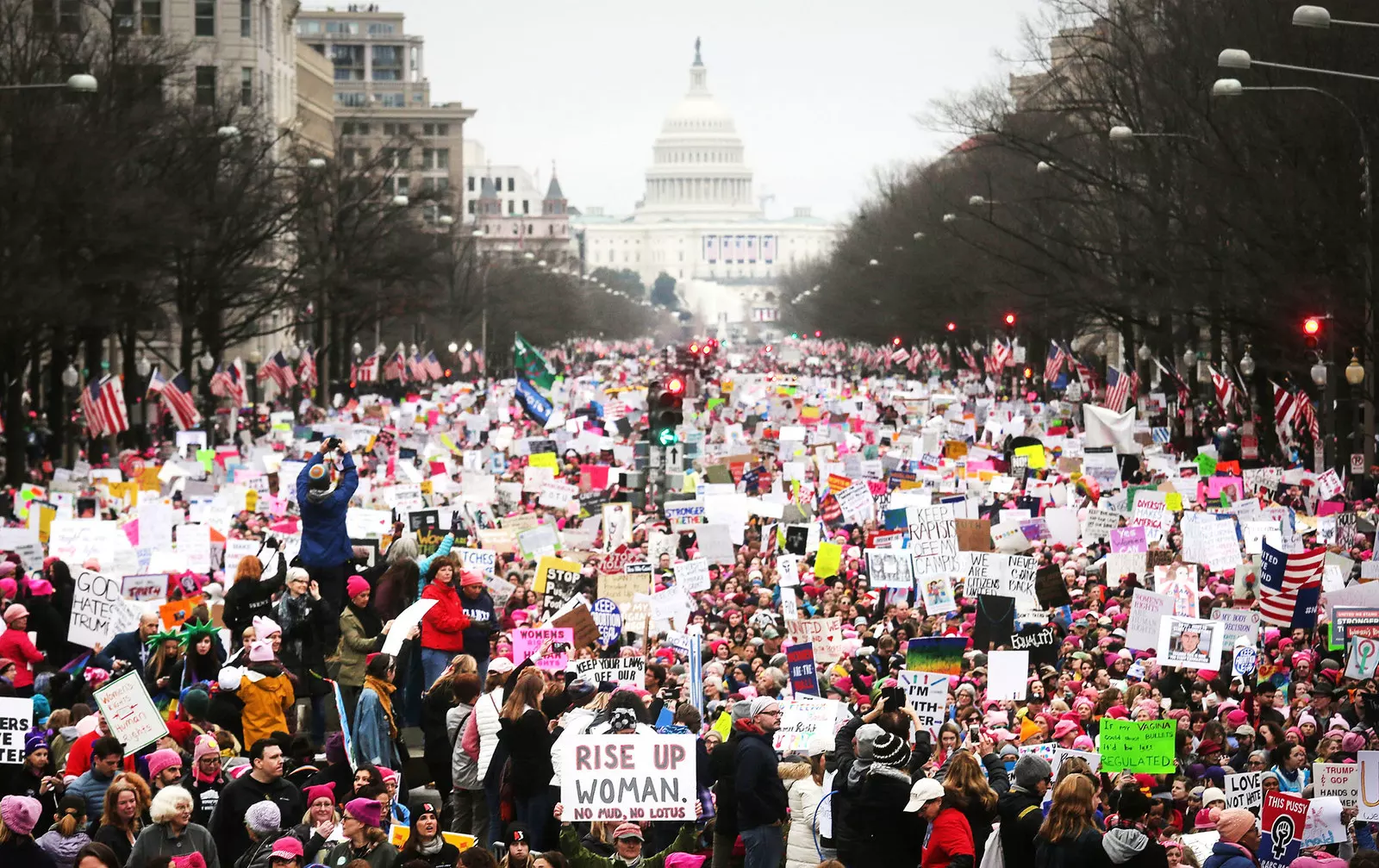 women protesting