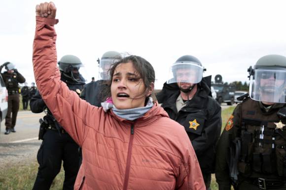 woman protesting